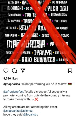 DJ Maphorisa, Nia Pearl and Tyler ICU to be absent from Afropiano Fest