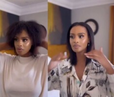 Cassper Nyovest’s baby mama, Thobeka Majozi flaunts her long hair (Video)